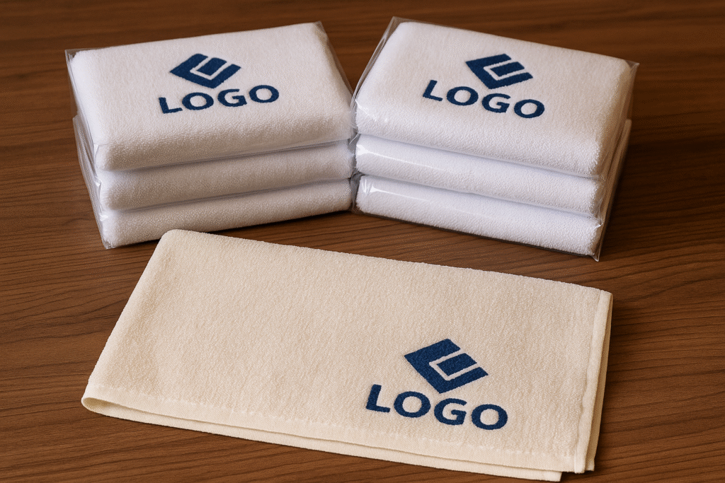 Стильний корпоративний сувенір для клієнтів та партнерів - подарункові брендовані рушники